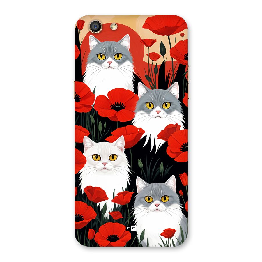 Floral Cat Back Case for Oppo F3