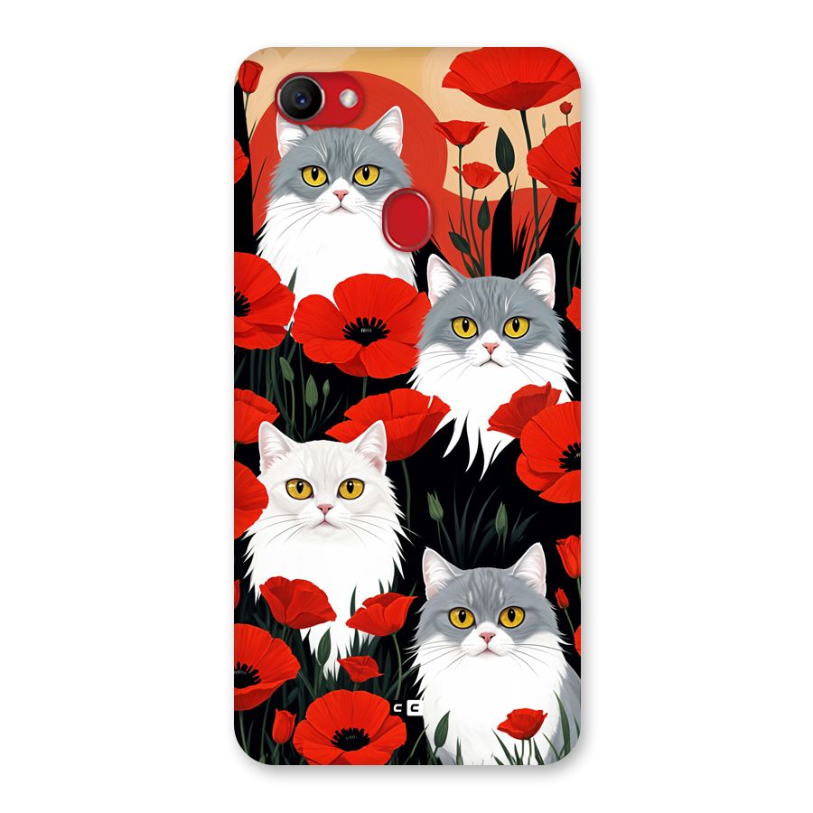 Floral Cat Back Case for Oppo F7