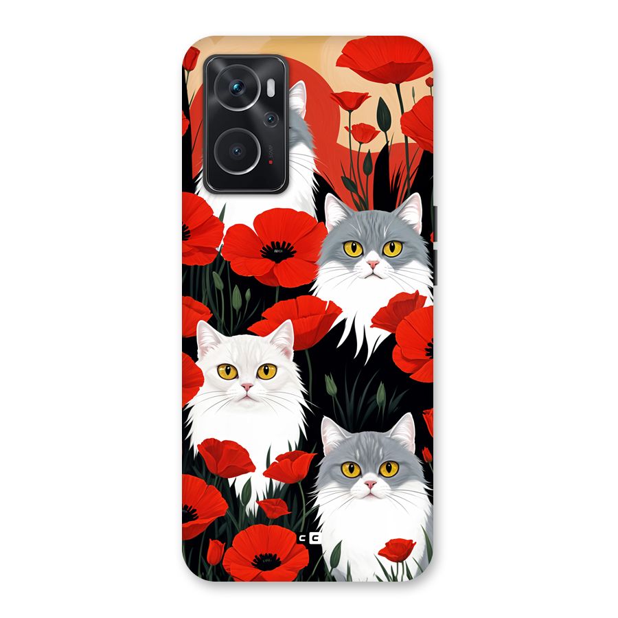 Floral Cat Back Case for Oppo K10 4G