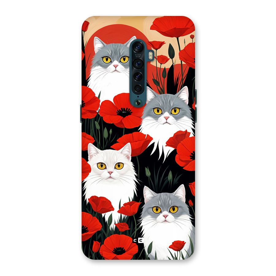 Floral Cat Back Case for Oppo Reno2