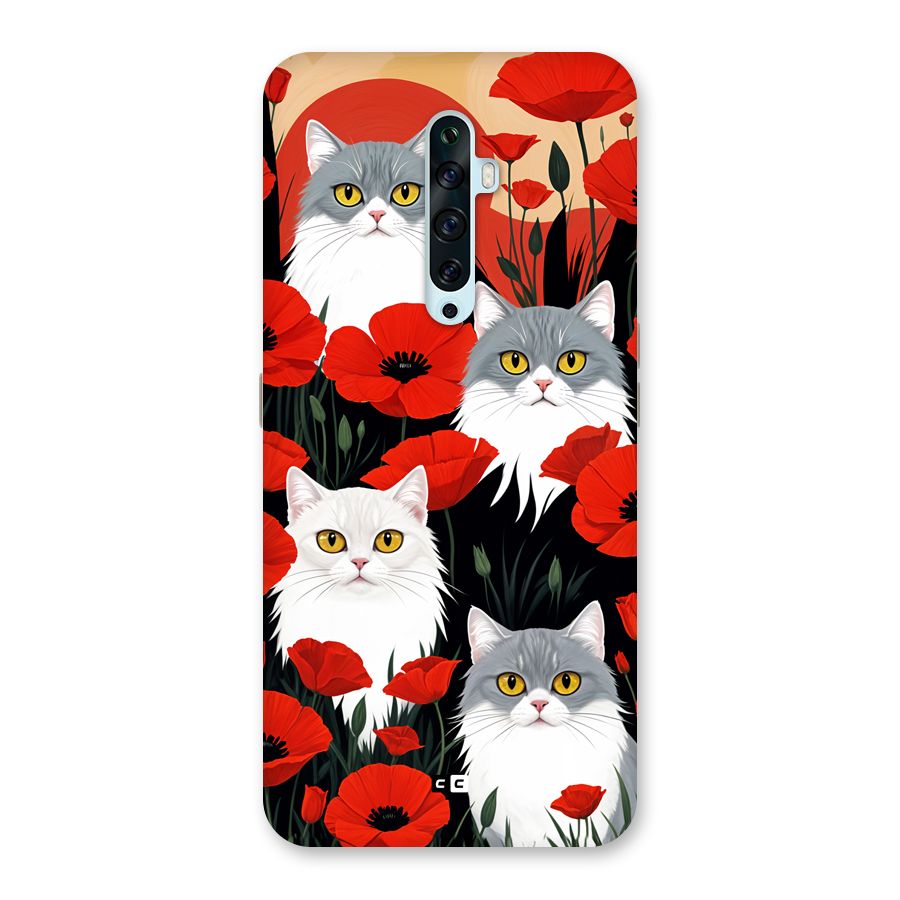 Floral Cat Back Case for Oppo Reno2 Z