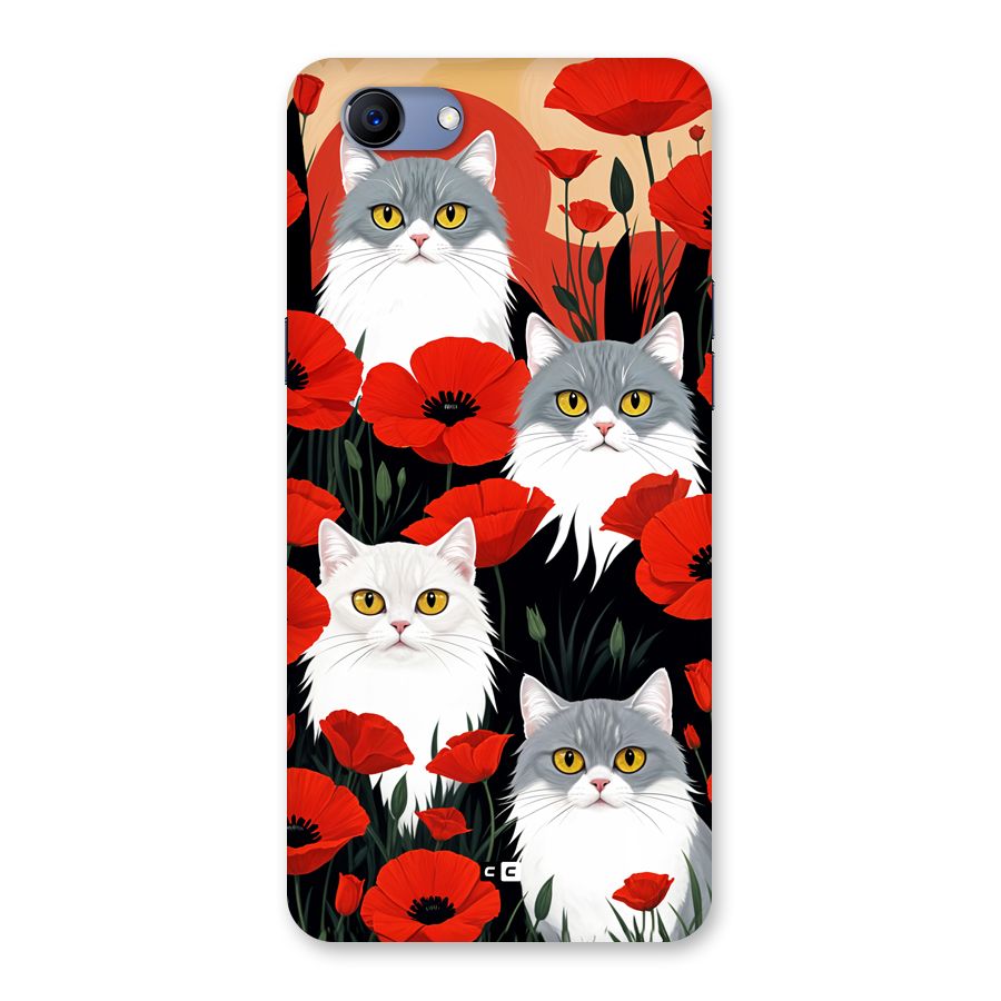 Floral Cat Back Case for Realme 1