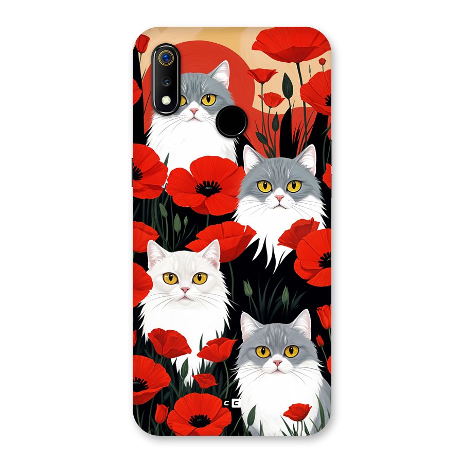 Floral Cat Back Case for Realme 3