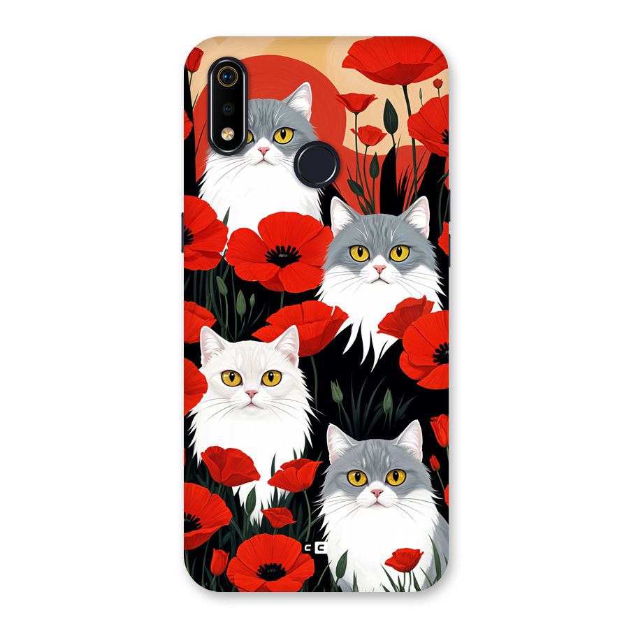 Floral Cat Back Case for Realme 3i