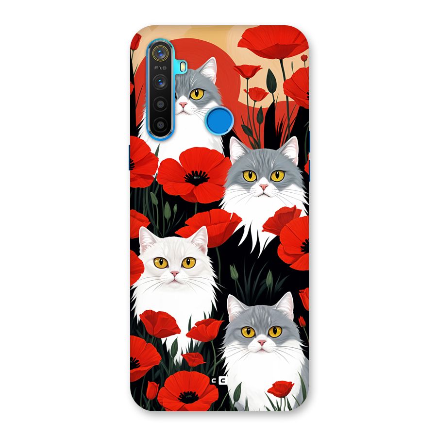 Floral Cat Back Case for Realme 5