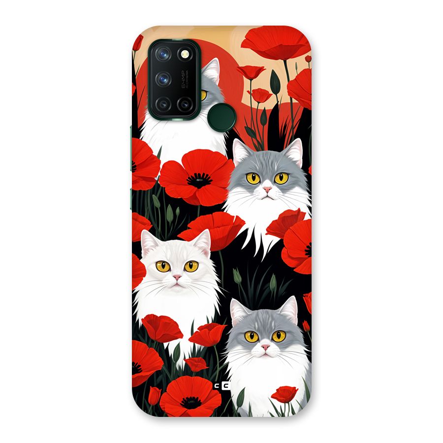 Floral Cat Back Case for Realme 7i