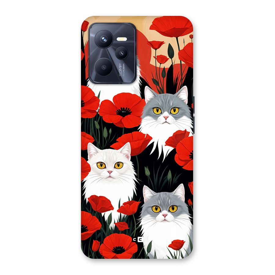 Floral Cat Back Case for Realme C35