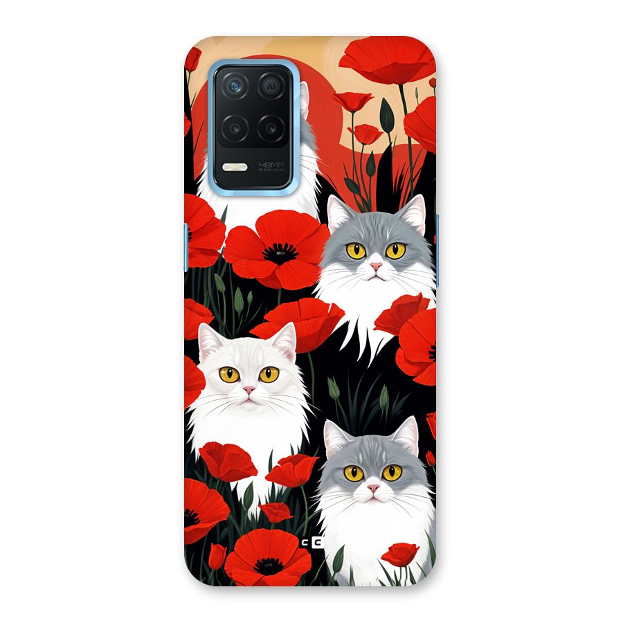 Floral Cat Back Case for Realme Narzo 30 5G