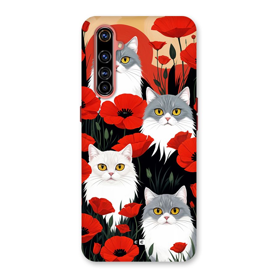Floral Cat Back Case for Realme X50 Pro