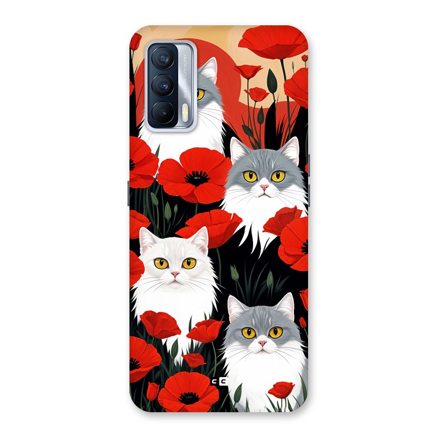 Floral Cat Back Case for Realme X7