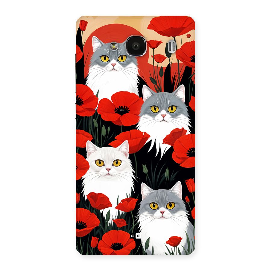 Floral Cat Back Case for Redmi 2 Prime
