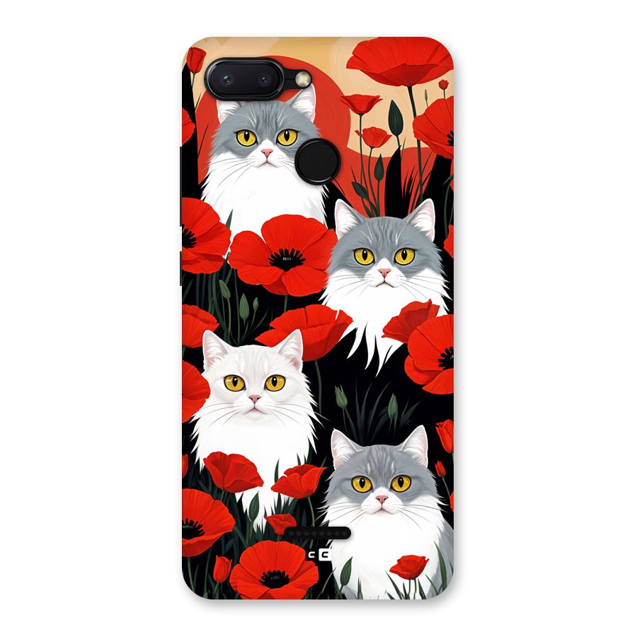 Floral Cat Back Case for Redmi 6