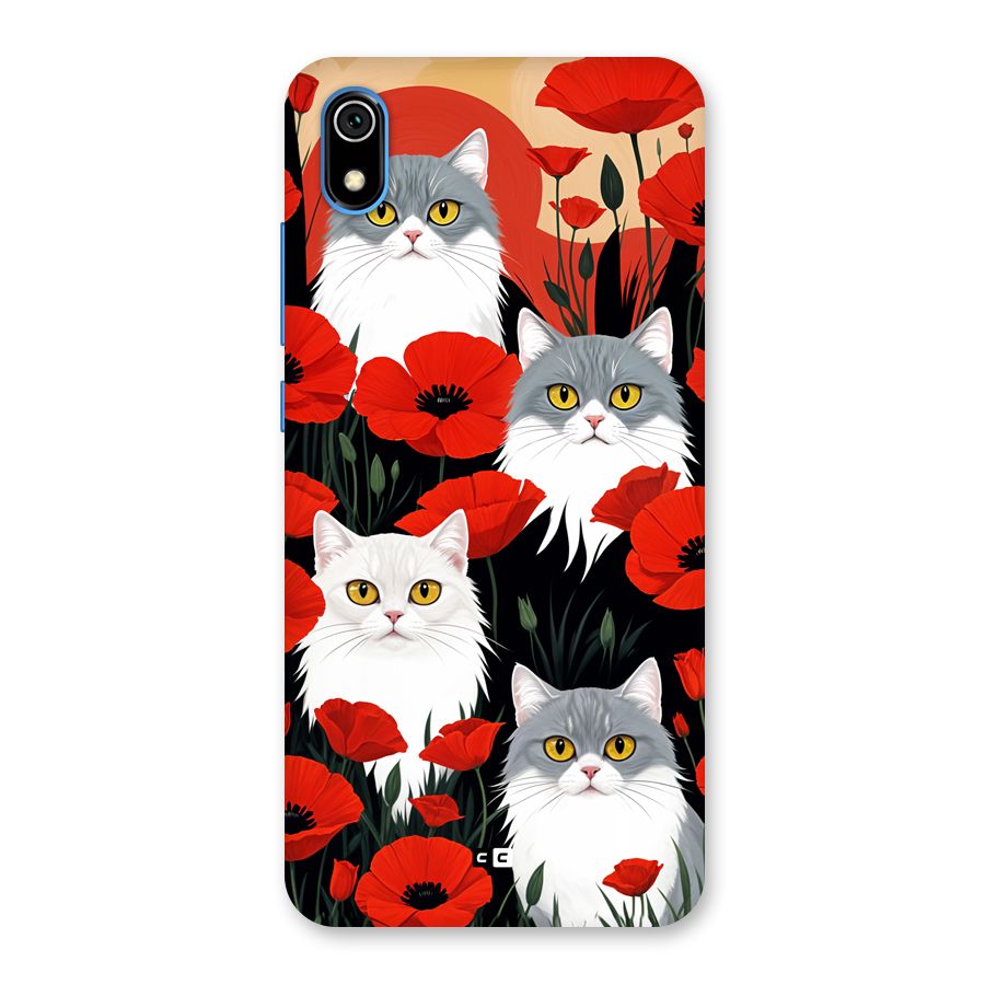 Floral Cat Back Case for Redmi 7A