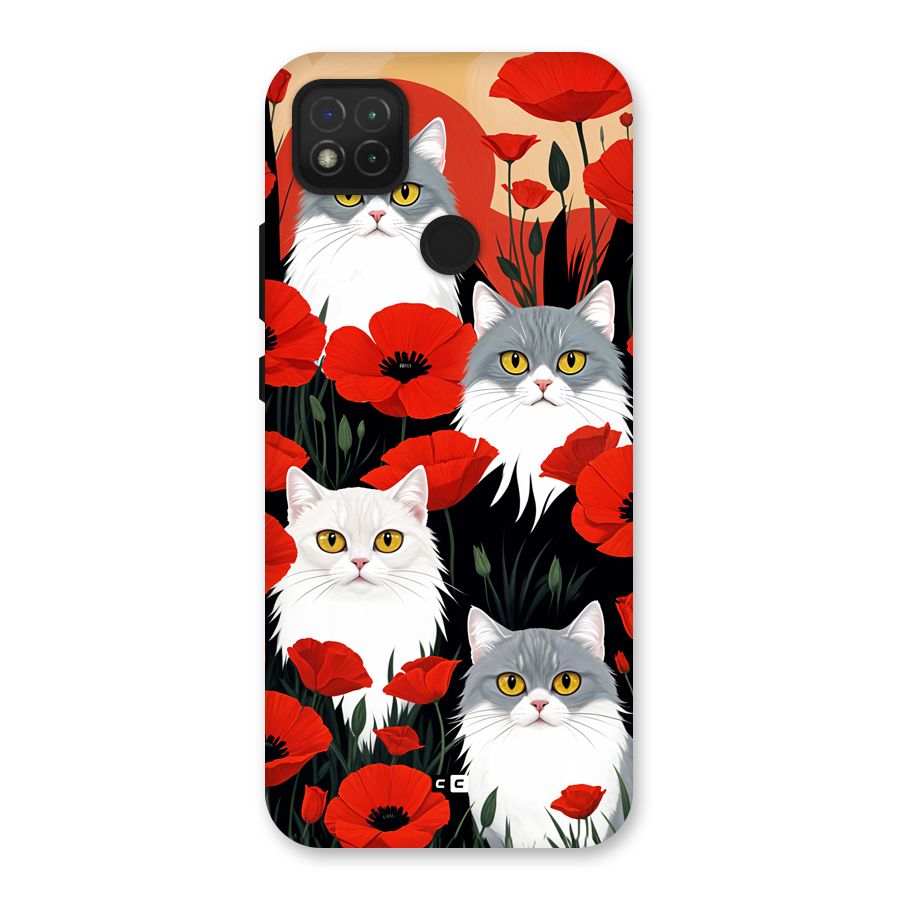 Floral Cat Back Case for Redmi 9