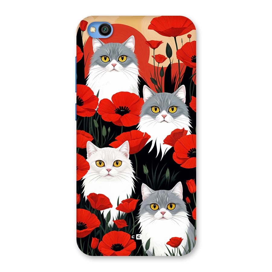 Floral Cat Back Case for Redmi Go