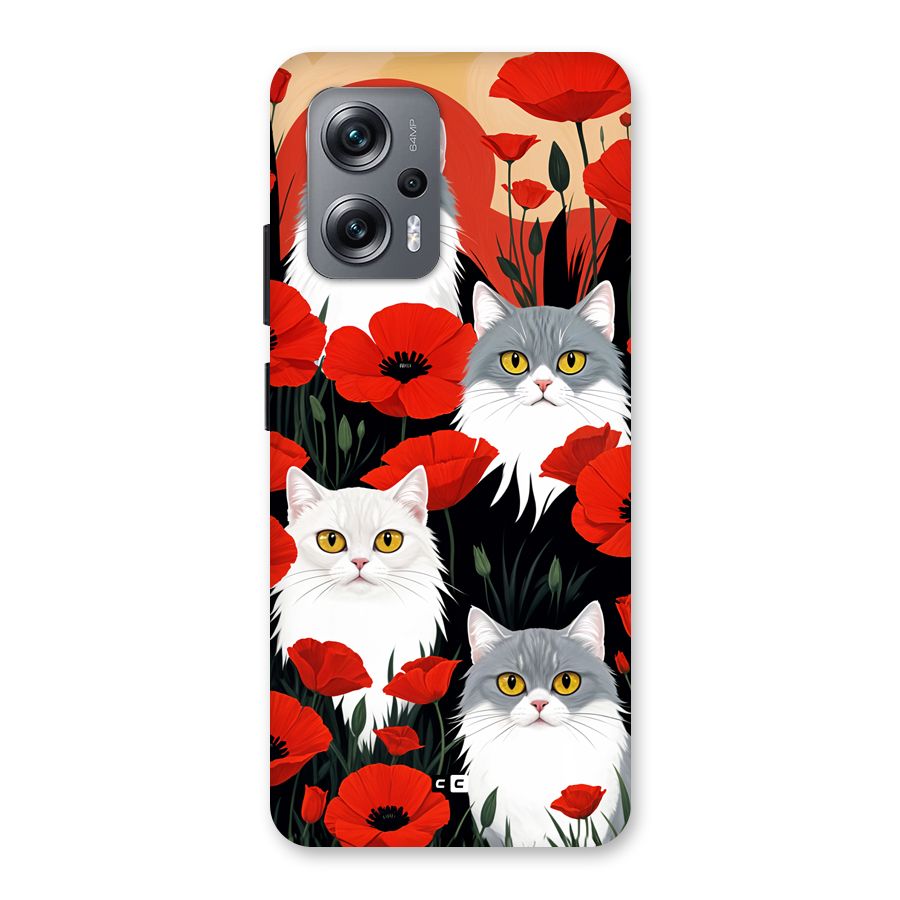 Floral Cat Back Case for Redmi K50i