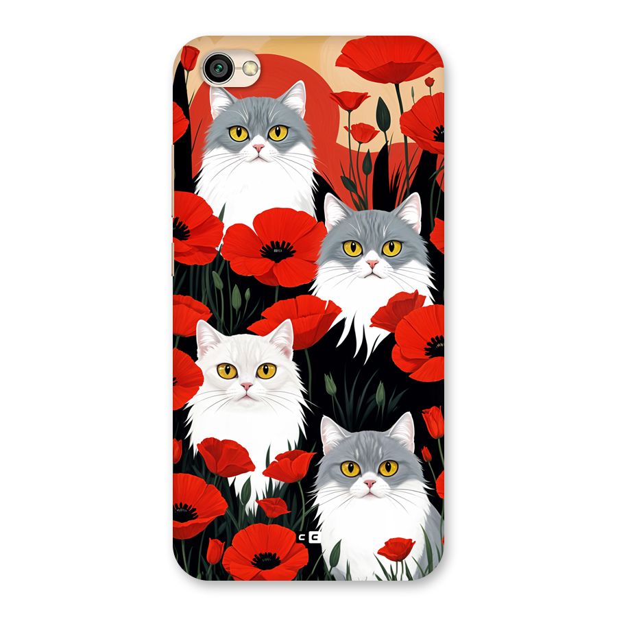 Floral Cat Back Case for Redmi Y1 Lite