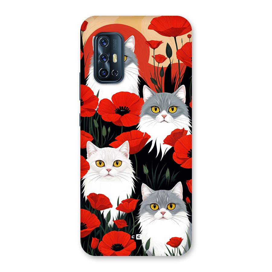 Floral Cat Back Case for Vivo V17