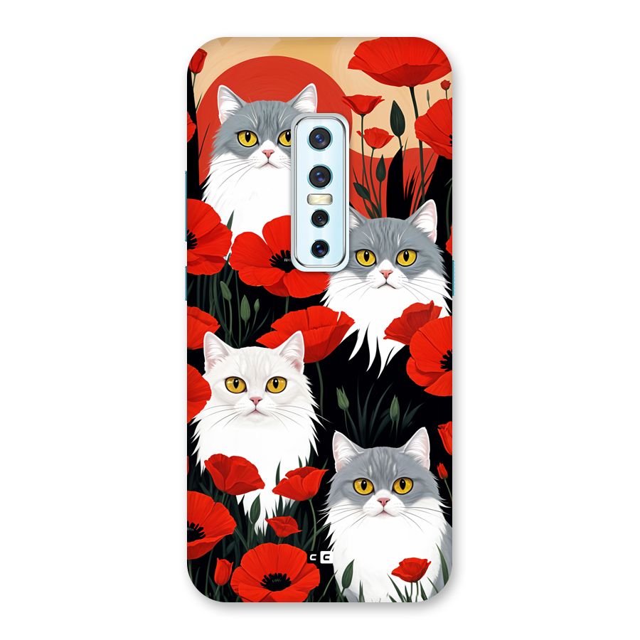 Floral Cat Back Case for Vivo V17 Pro
