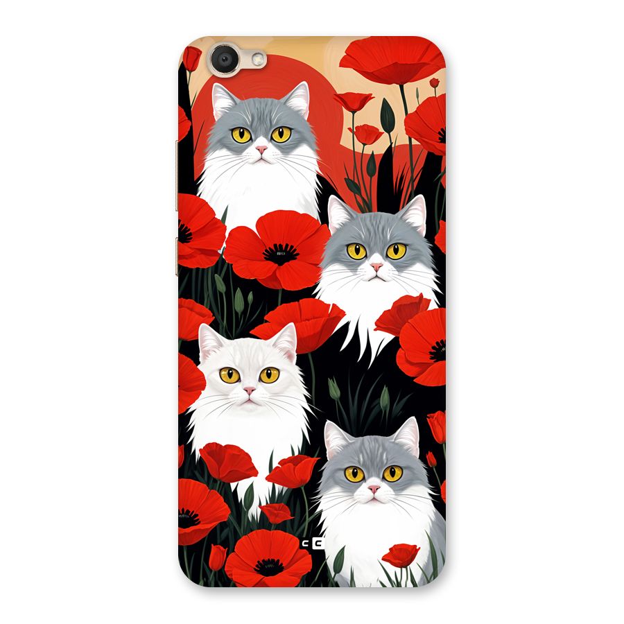 Floral Cat Back Case for Vivo V5