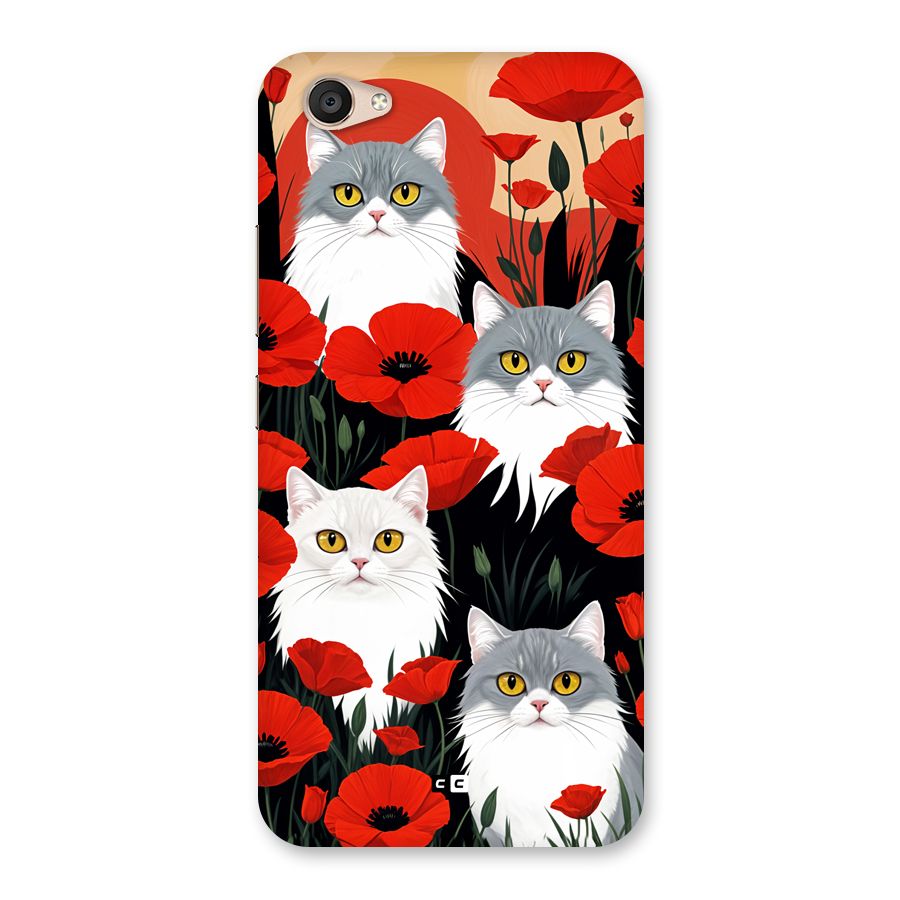 Floral Cat Back Case for Vivo V5 Plus