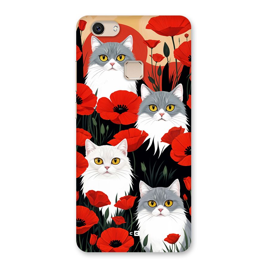Floral Cat Back Case for Vivo V7