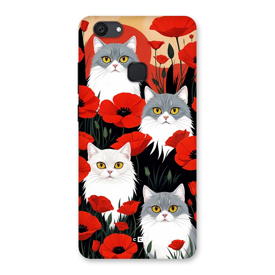 Floral Cat Back Case for Vivo V7 Plus