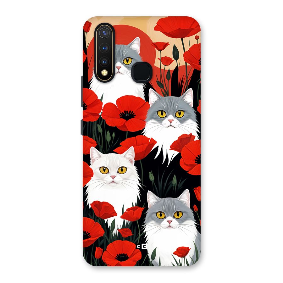 Floral Cat Back Case for Vivo Y19
