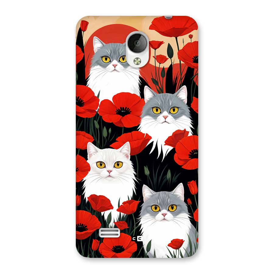 Floral Cat Back Case for Vivo Y21