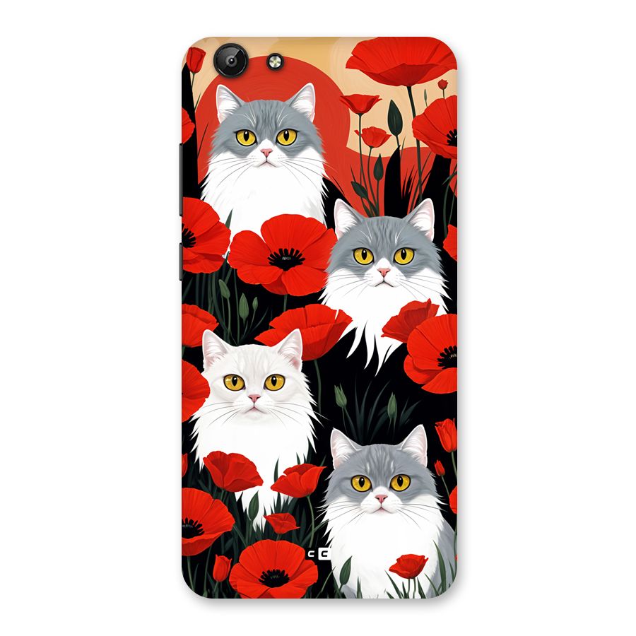 Floral Cat Back Case for Vivo Y69