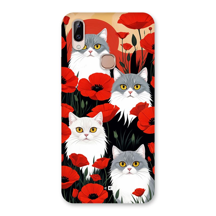 Floral Cat Back Case for Vivo Y83 Pro