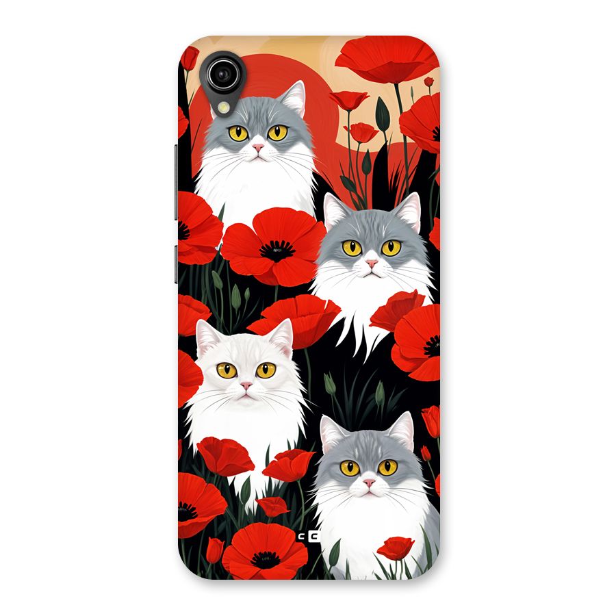 Floral Cat Back Case for Vivo Y90
