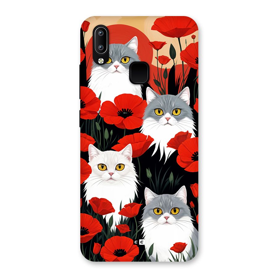 Floral Cat Back Case for Vivo Y95