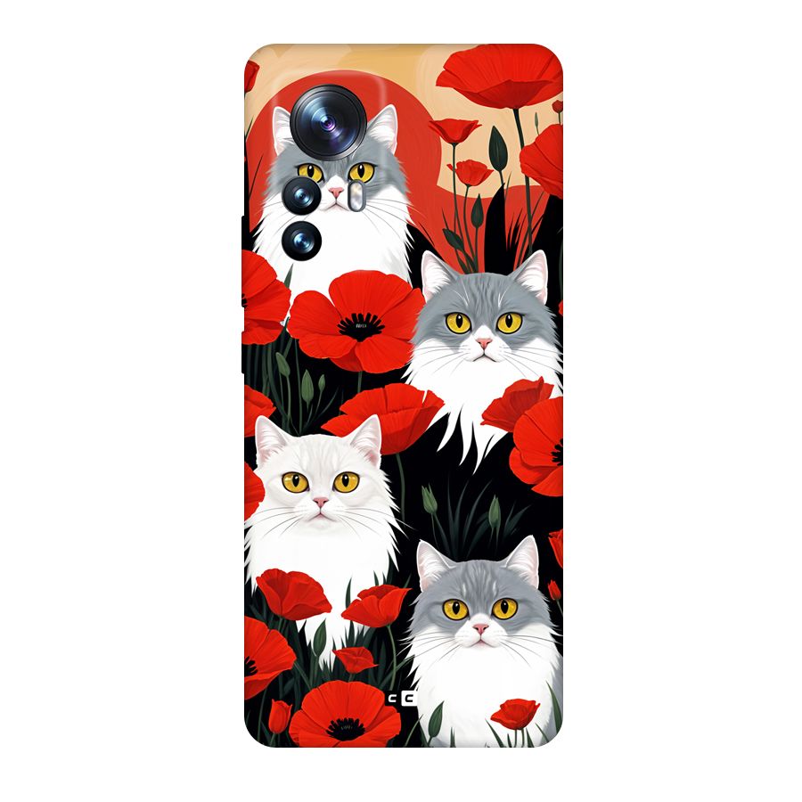 Floral Cat Back Case for Xiaomi 12 Pro
