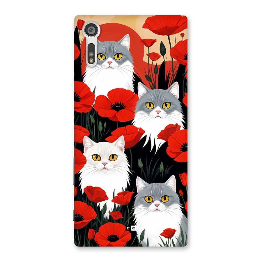 Floral Cat Back Case for Xperia XZ