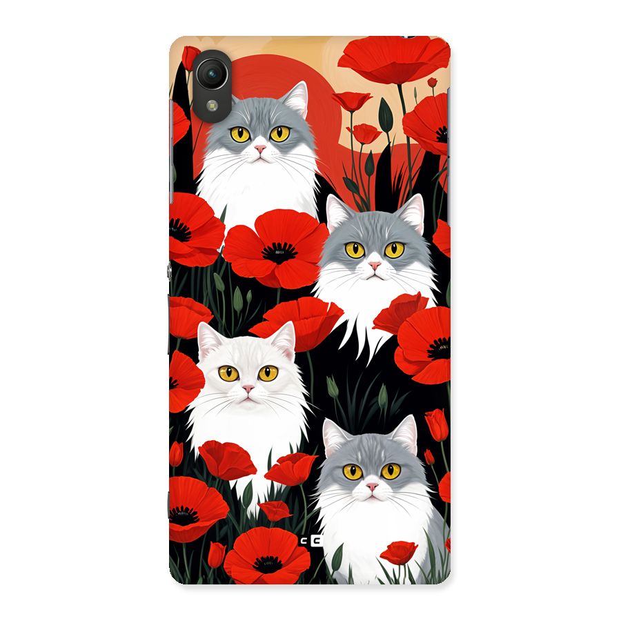 Floral Cat Back Case for Xperia Z2