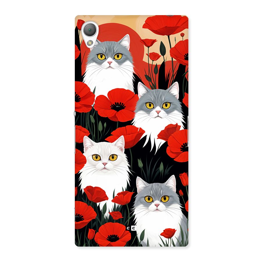 Floral Cat Back Case for Xperia Z3