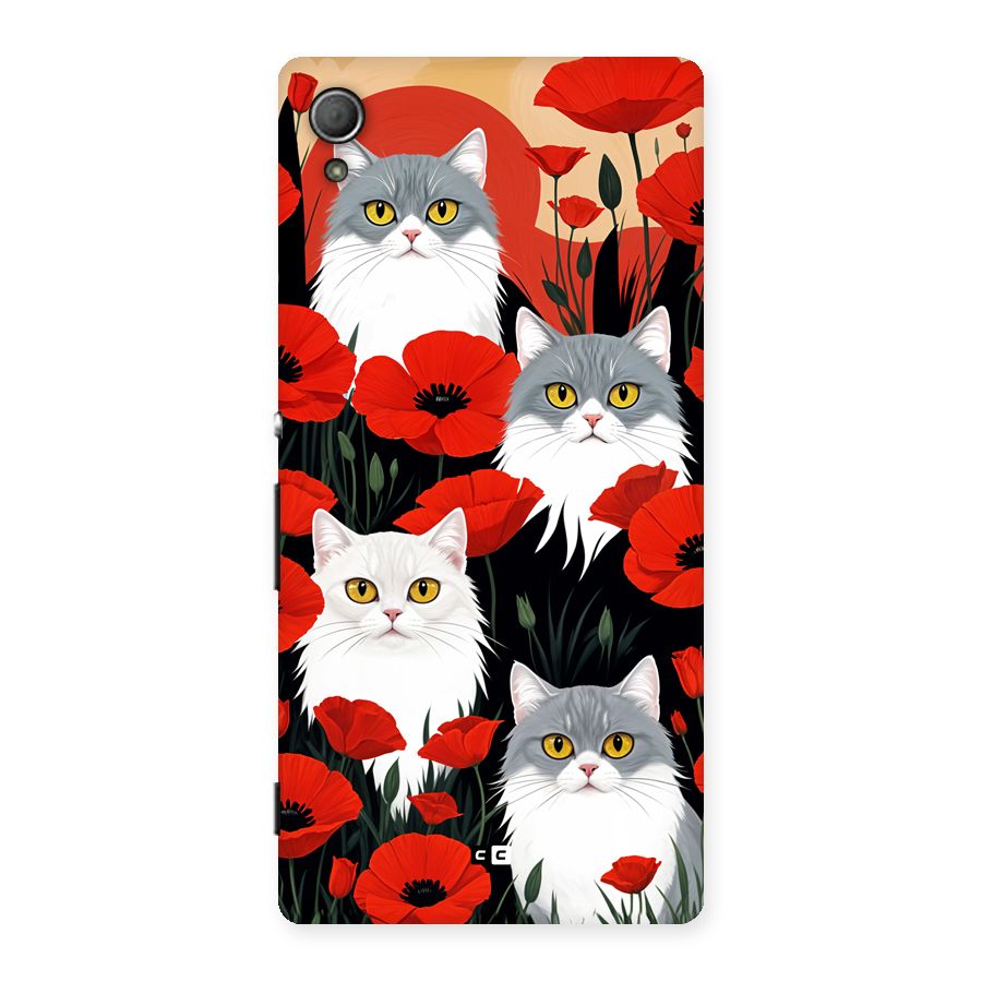 Floral Cat Back Case for Xperia Z4