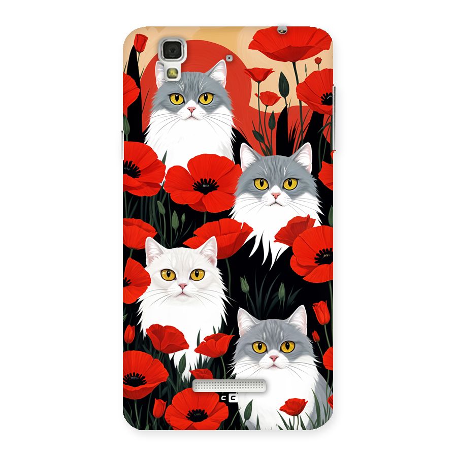 Floral Cat Back Case for YU Yureka Plus
