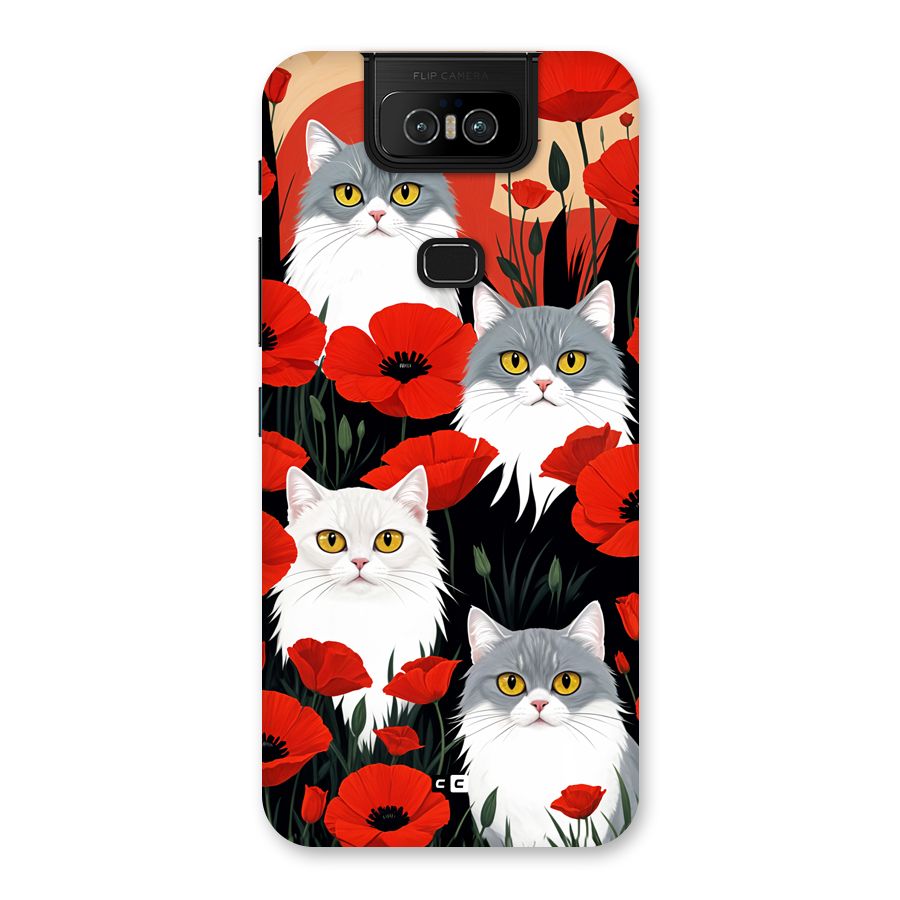 Floral Cat Back Case for Zenfone 6z