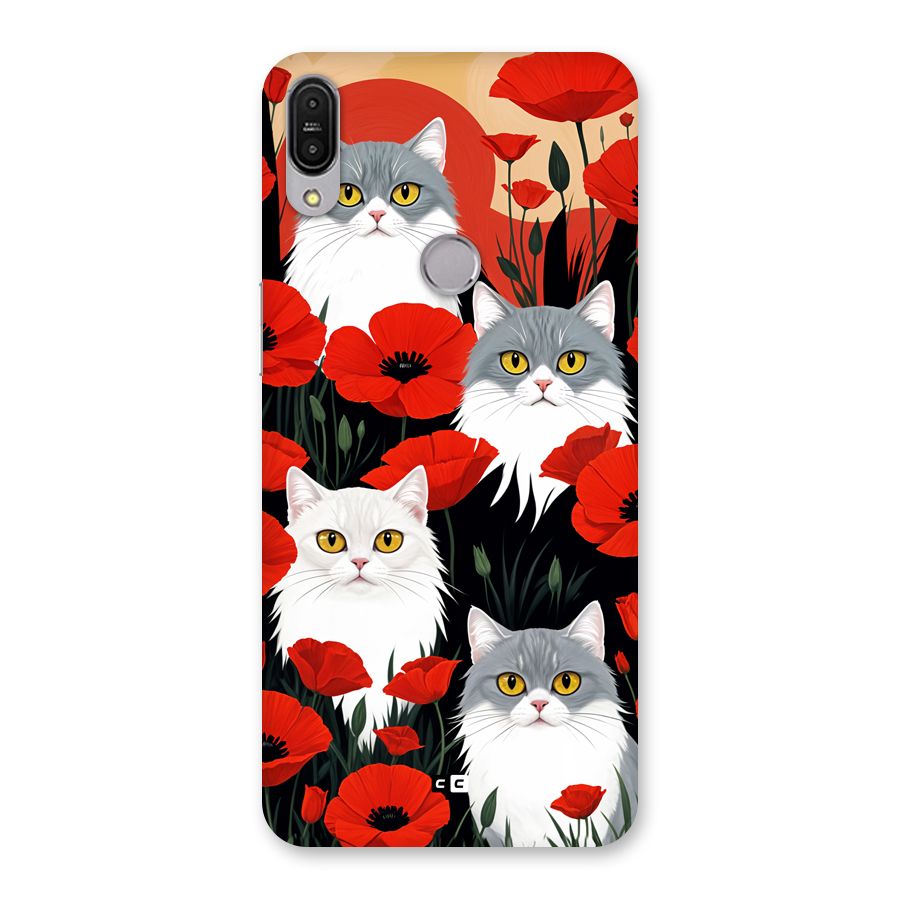 Floral Cat Back Case for Zenfone Max Pro M1