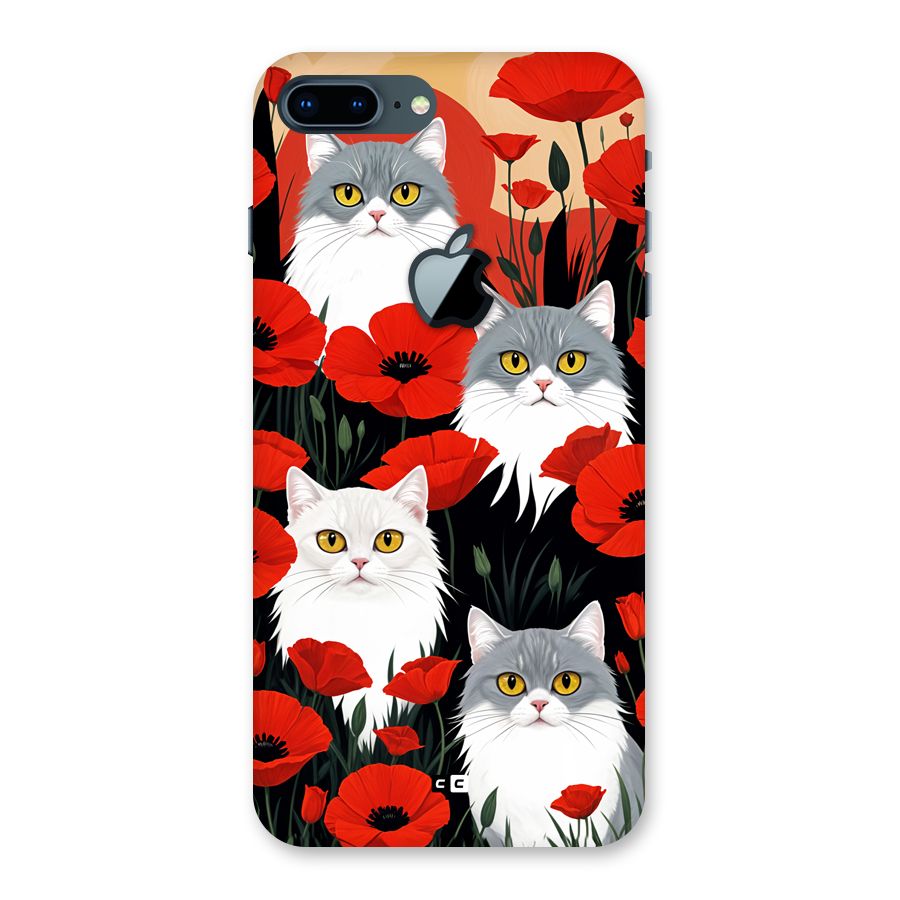 Floral Cat Back Case for iPhone 7 Plus Apple Cut