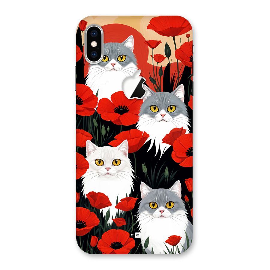 Floral Cat Back Case for iPhone XS Max Apple Cut