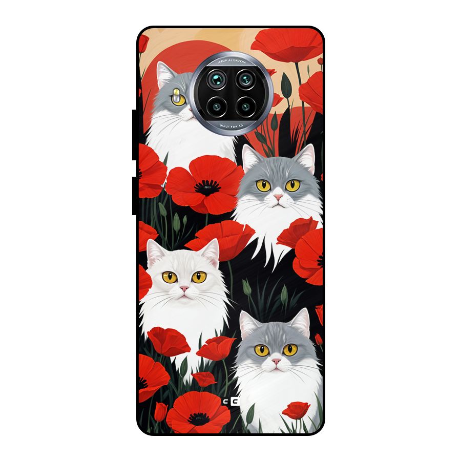 Floral Cat Metal Back Case for Mi 10i