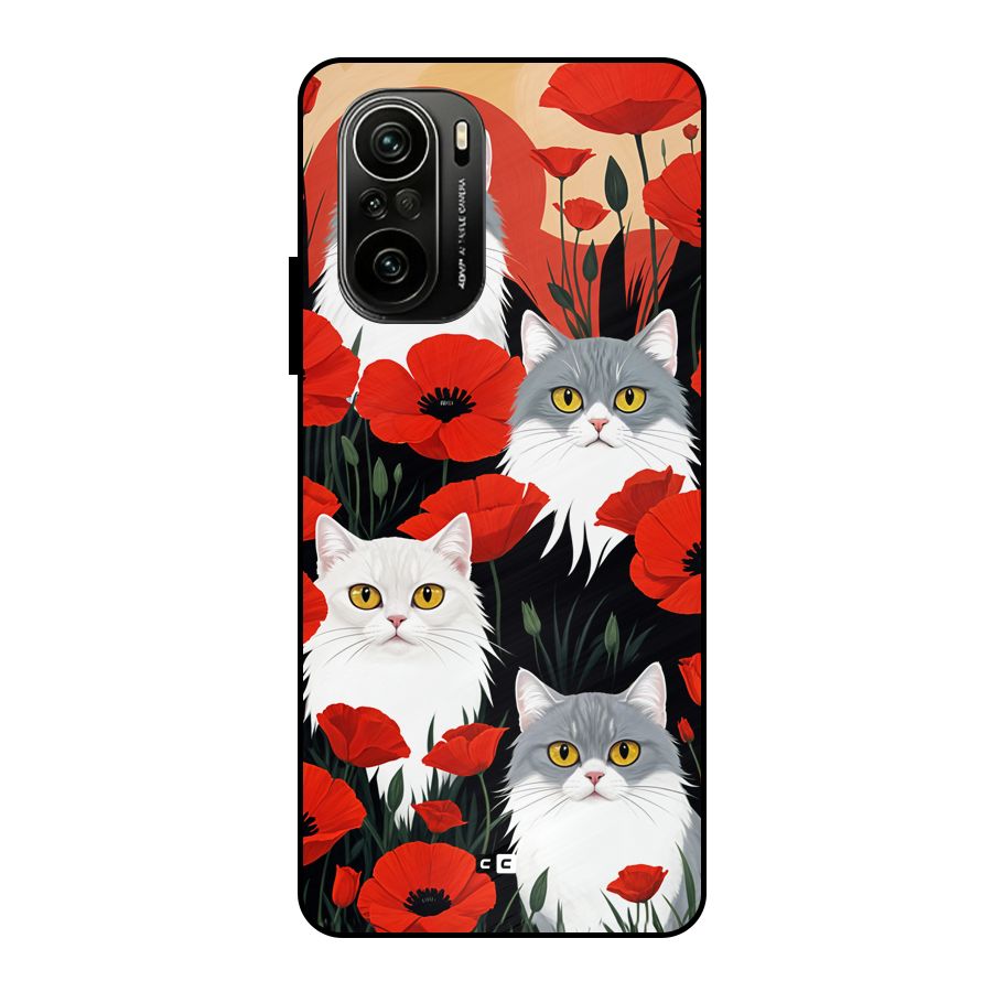 Floral Cat Metal Back Case for Mi 11X Pro