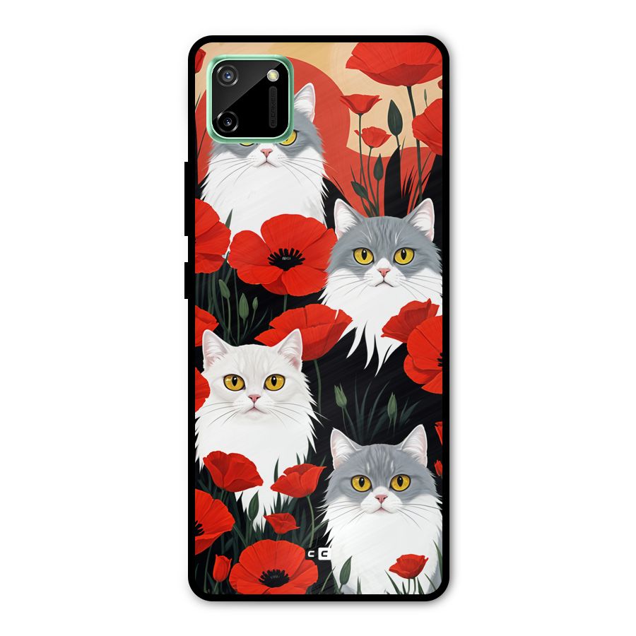 Floral Cat Metal Back Case for Realme C11