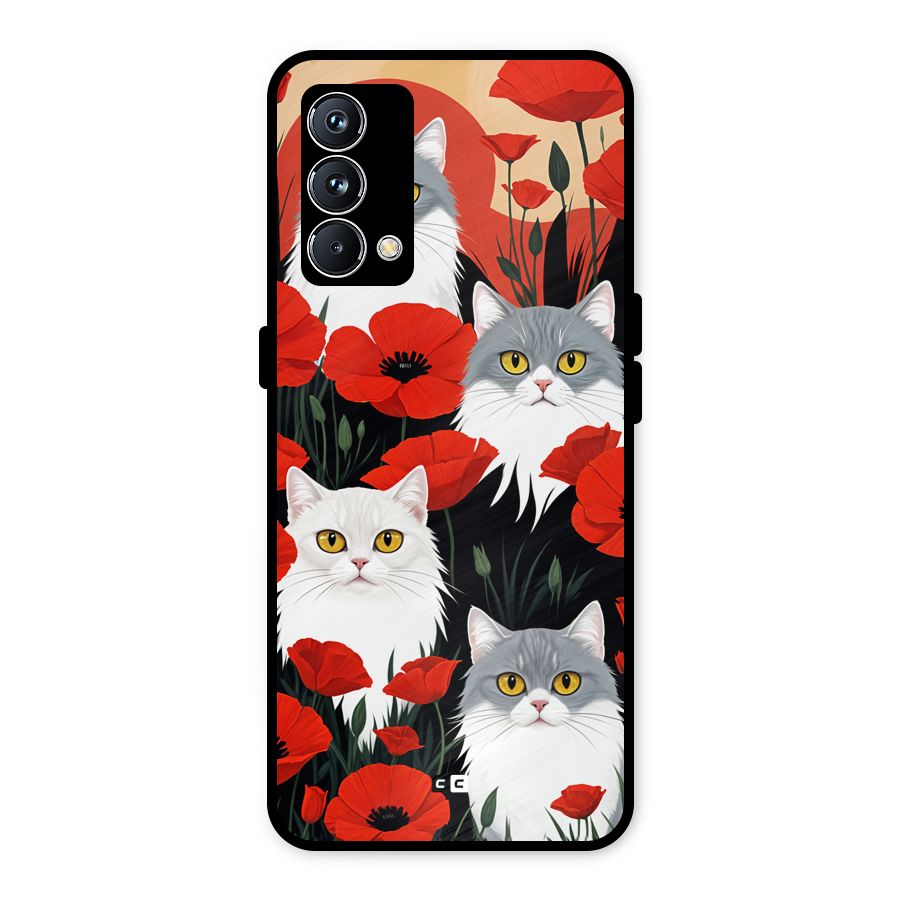 Floral Cat Metal Back Case for Realme GT Master Edition