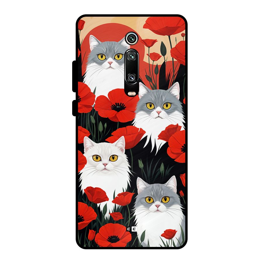 Floral Cat Metal Back Case for Redmi K20