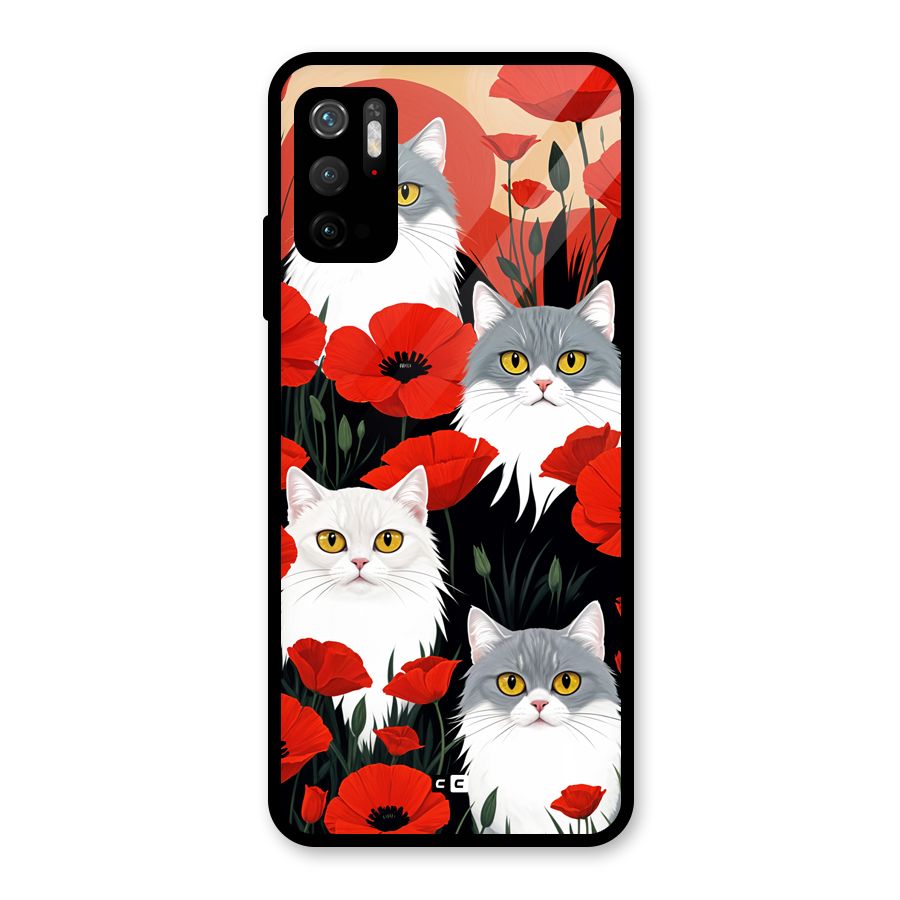 Floral Cat Metal Back Case for Redmi Note 10T 5G
