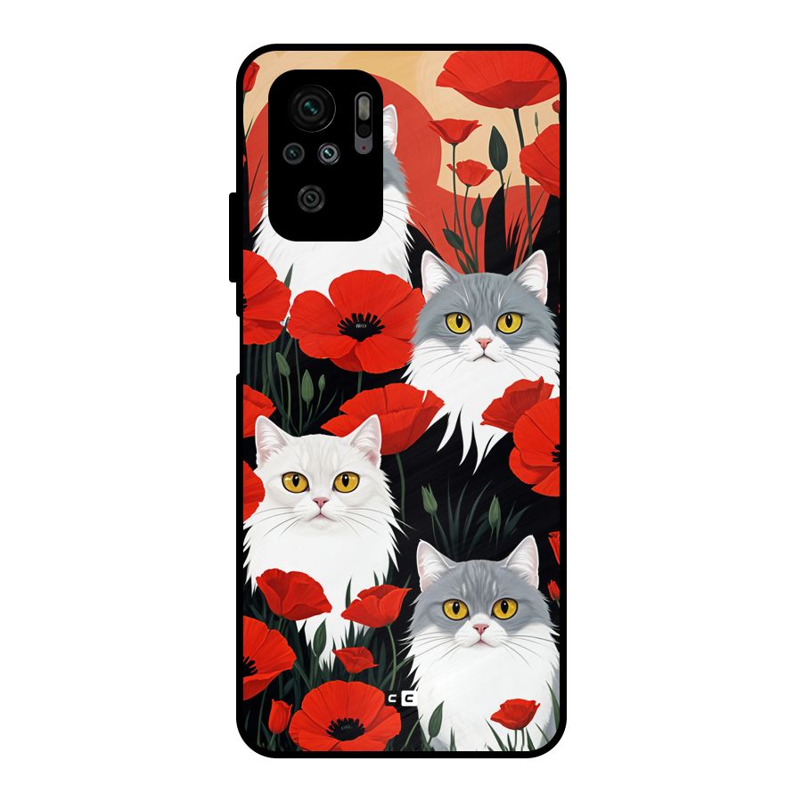 Floral Cat Metal Back Case for Redmi Note 11 SE